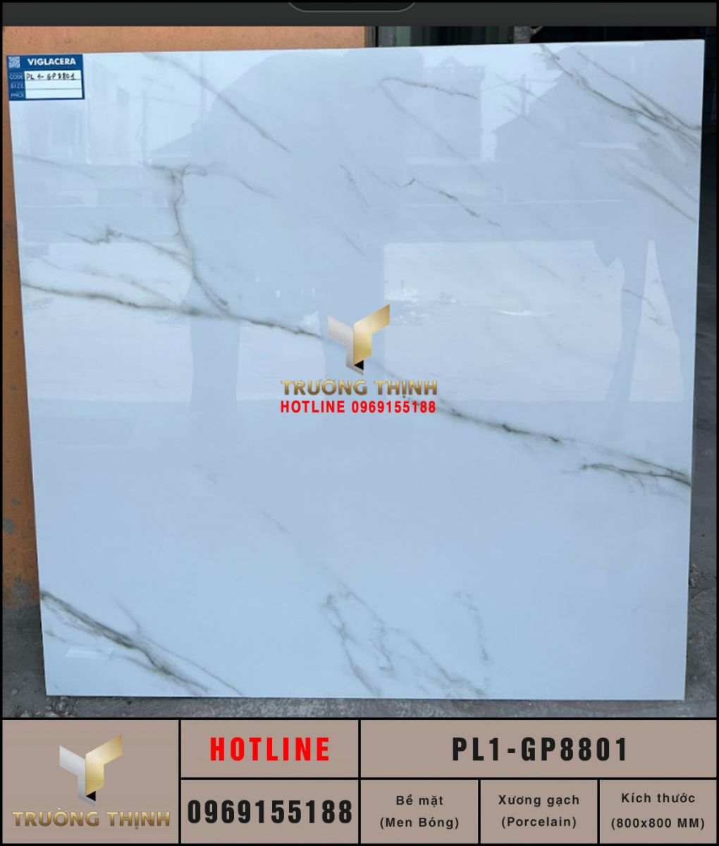 Gạch lát nền granite vân mây Viglacera Platinum PL1-GP8801 giá tốt