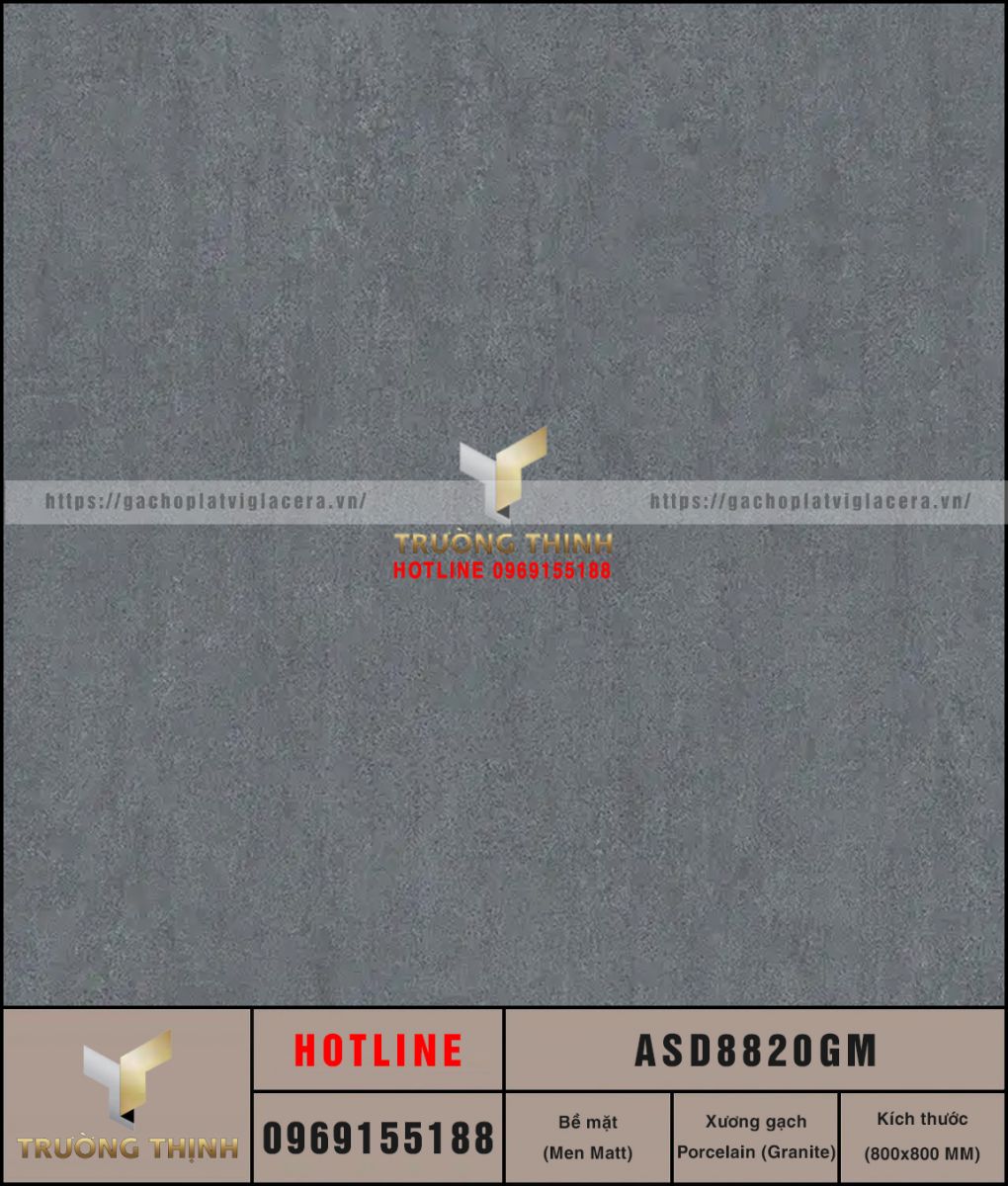 Gạch Lát Nền Granite Vân Xi Măng 800x800 Viglacera ASD8820GM: Đẳng Cấp Cho Không Gian Hiện Đại