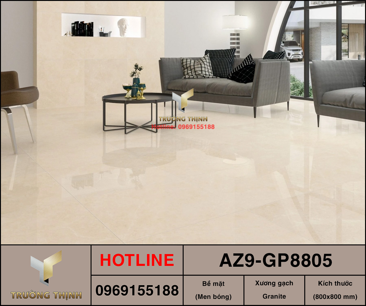 Gạch lát nền màu be 800x800 Viglacera AZ9-GP8805: Sang trọng, bền đẹp cho mọi không gian