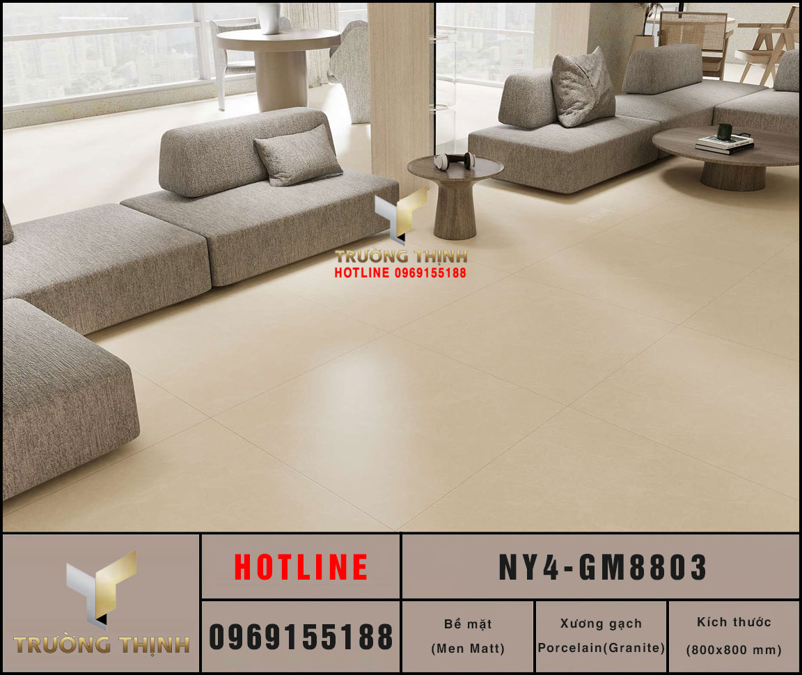 Gạch lát nền men Matt 800x800 màu be Viglacera NY4-GM8803 Giá Tốt