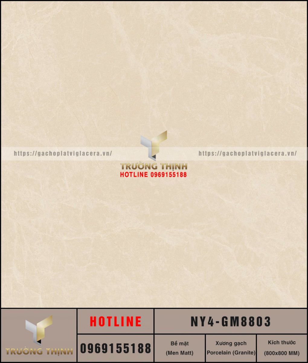 Gạch lát nền men Matt 800x800 màu be Viglacera NY4-GM8803: Đẳng cấp từ Bộ sưu tập United New York