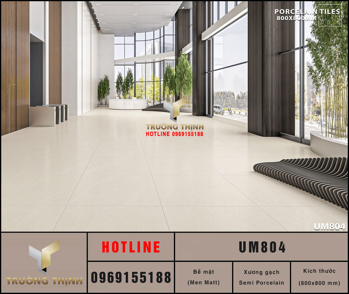 Gạch lát nền men Matt màu be 800x800 Viglacera UM804: Đẳng cấp và Sang trọng