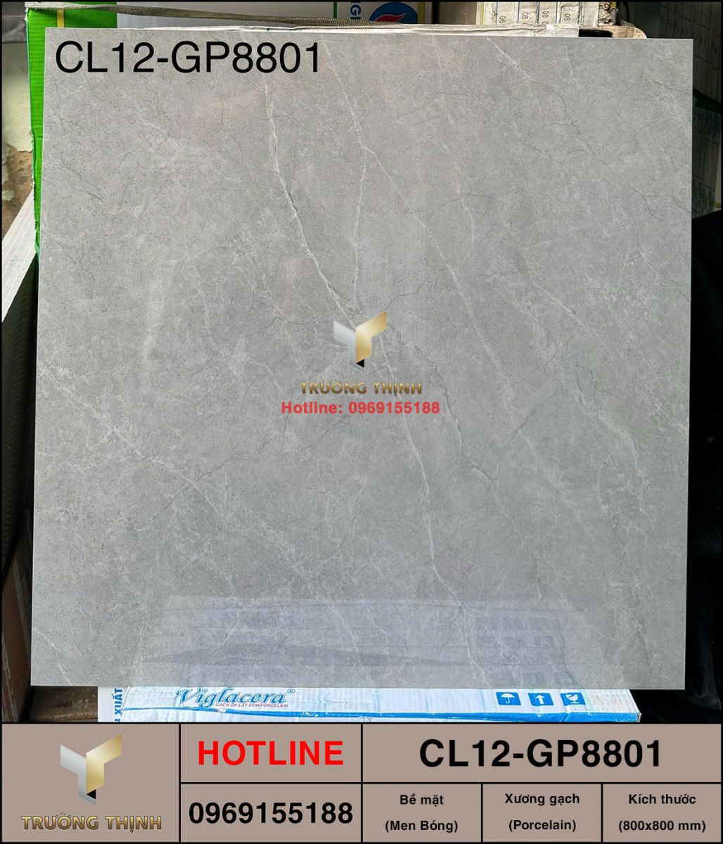 Gạch lát nền vân đá 800x800 Viglacera CL12-GP8801 giá rẻ