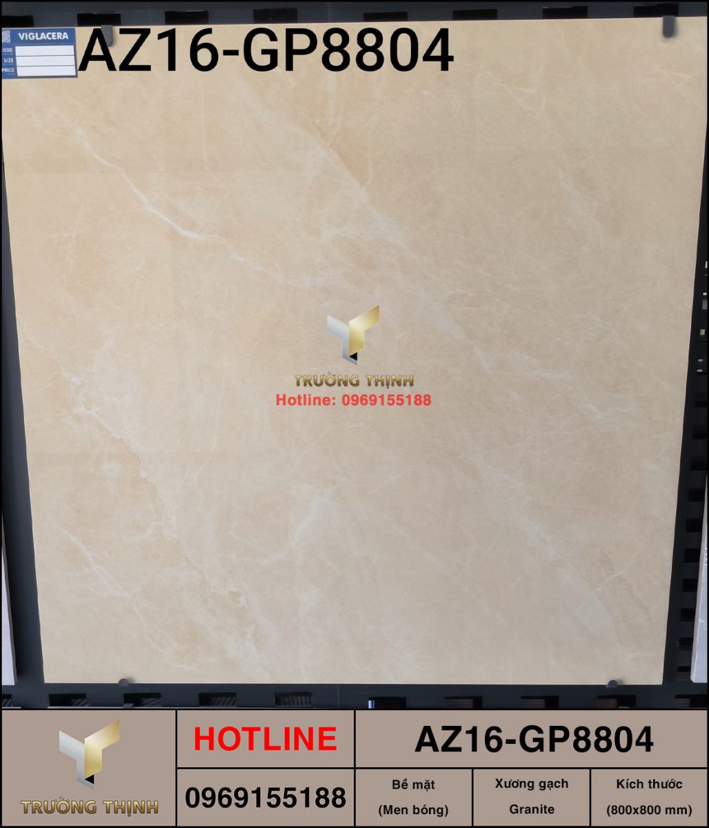 Gạch Lát Nền Vân Đá Màu Be 800x800 Viglacera AZ16-GP8804 - Sang Trọng, Bền Đẹp