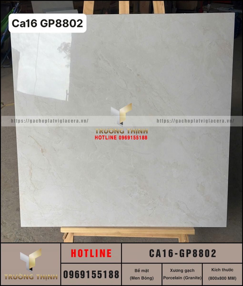 Gạch lát nền vân đá màu kem 800x800 Viglacera CA16-GP8802 – Đẳng cấp từ Bộ sưu tập Arizona