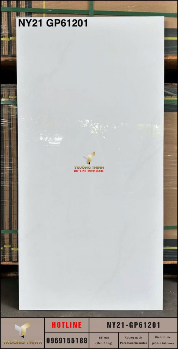 Gạch ốp lát granite trắng vân mây 600x1200 Viglacera NY21-GP61201: Đẳng cấp từ Bộ sưu tập United New York