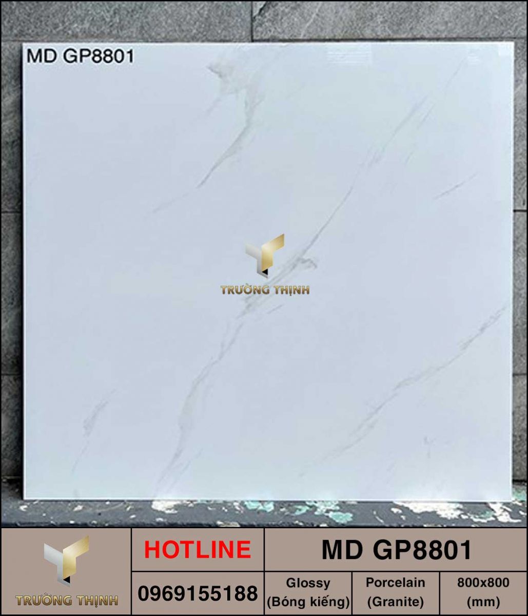 Gạch trắng khói men bóng 800x800 Viglacera MD GP8801 giá rẻ