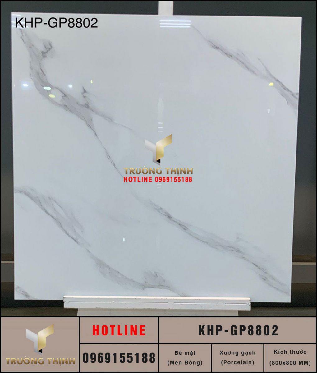 Gạch trắng khói vân mây 800x800 Viglacera KHP-GP8802 vân đá