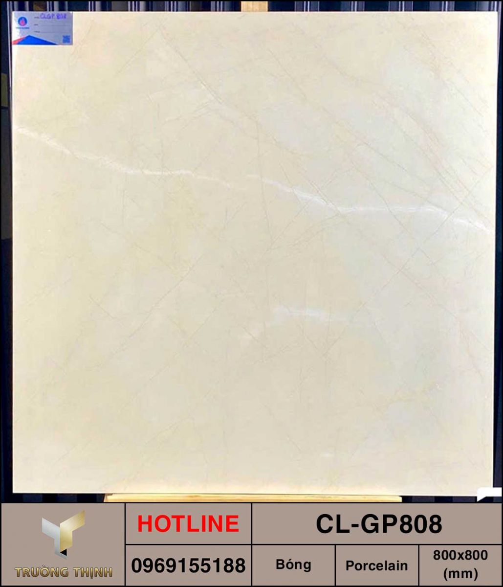 Gạch men bóng 800x800 Viglacera Cửu Long CL-GP808 màu be