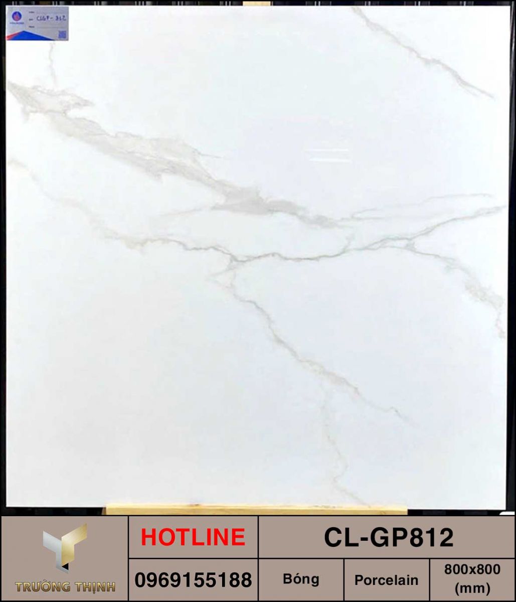 Gạch vân mấy 800x800 Viglacera Cửu Long CL-GP812 màu trắng