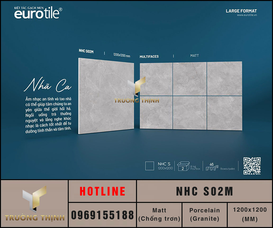 Ảnh mẫu gạch lát nền 1200x1200 Eurotile Nhã Ca NHC S02M