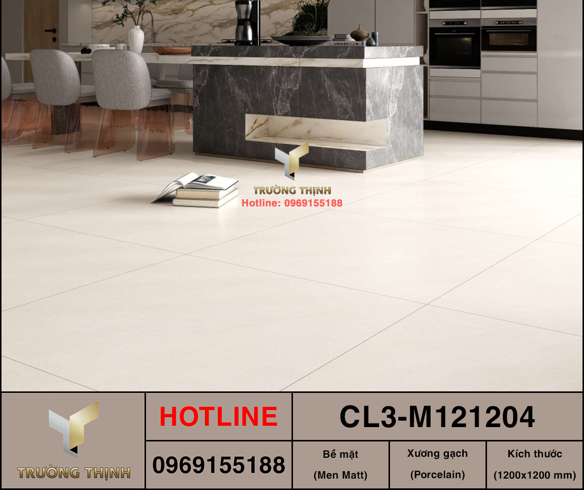 Gạch lát nền 1200x1200 Viglacera Cửu Long CL3-M121204