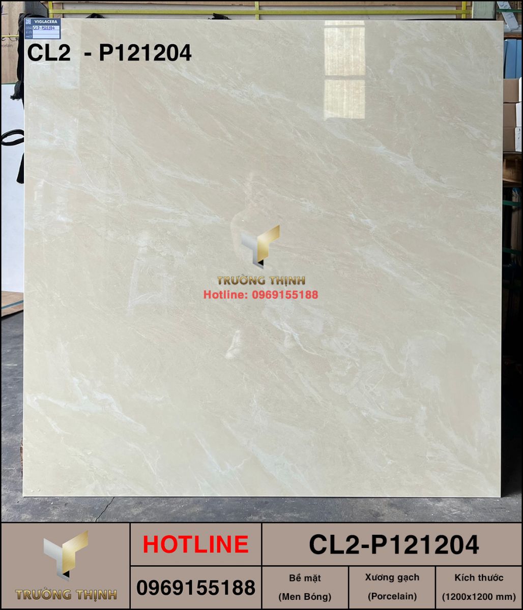 Gạch Porcelain khổ lớn 1200x1200 Viglacera CL2-P121204 vân đá