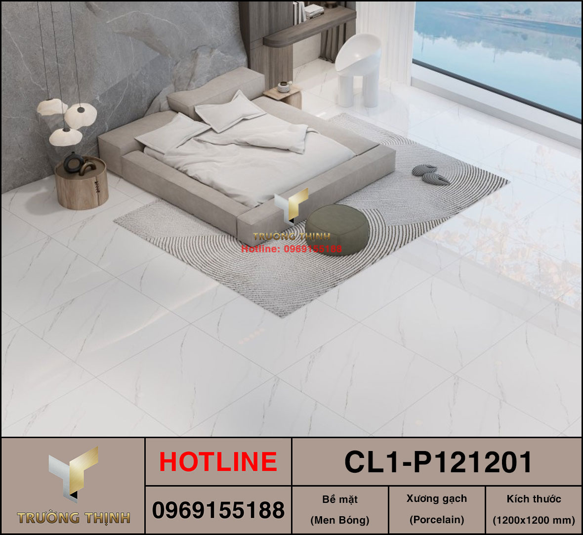 Gạch 1200x1200 Viglacera Cửu Long CL1-P121201