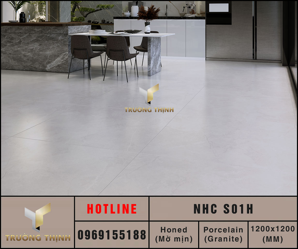Ảnh phối cảnh gạch lát nền 1200x1200 Eurotile Nhã Ca NHC S01H