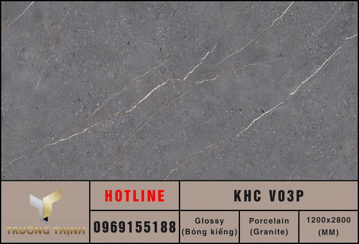 Gạch tấm lớn 1200x2800 Eurotile Khải Ca KHC V03P vân đá