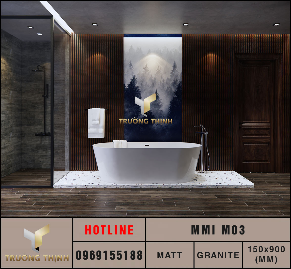 Gạch lát nền vân gỗ Eurotile Mộc Miên MMI M03 xương granite