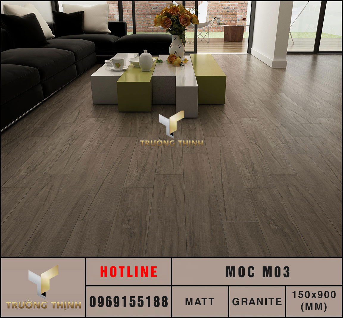 Gạch lát sàn giả gỗ 150x900 Eurotile Mộc Châu MOC M03 cao cấp
