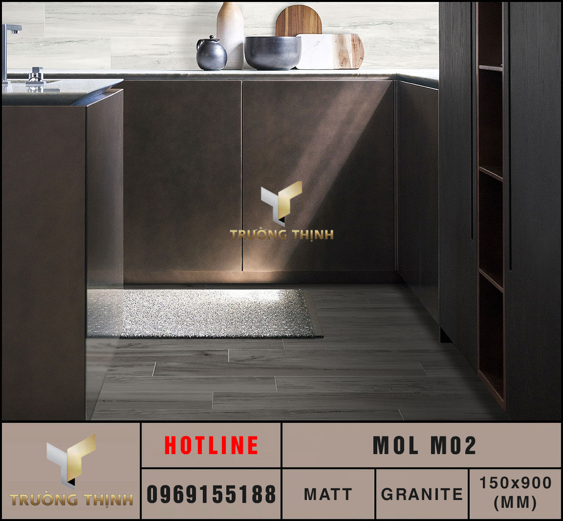 Gạch lát sàn giả gỗ 150x900 Eurotile Mộc Lan MOL M02 cao cấp