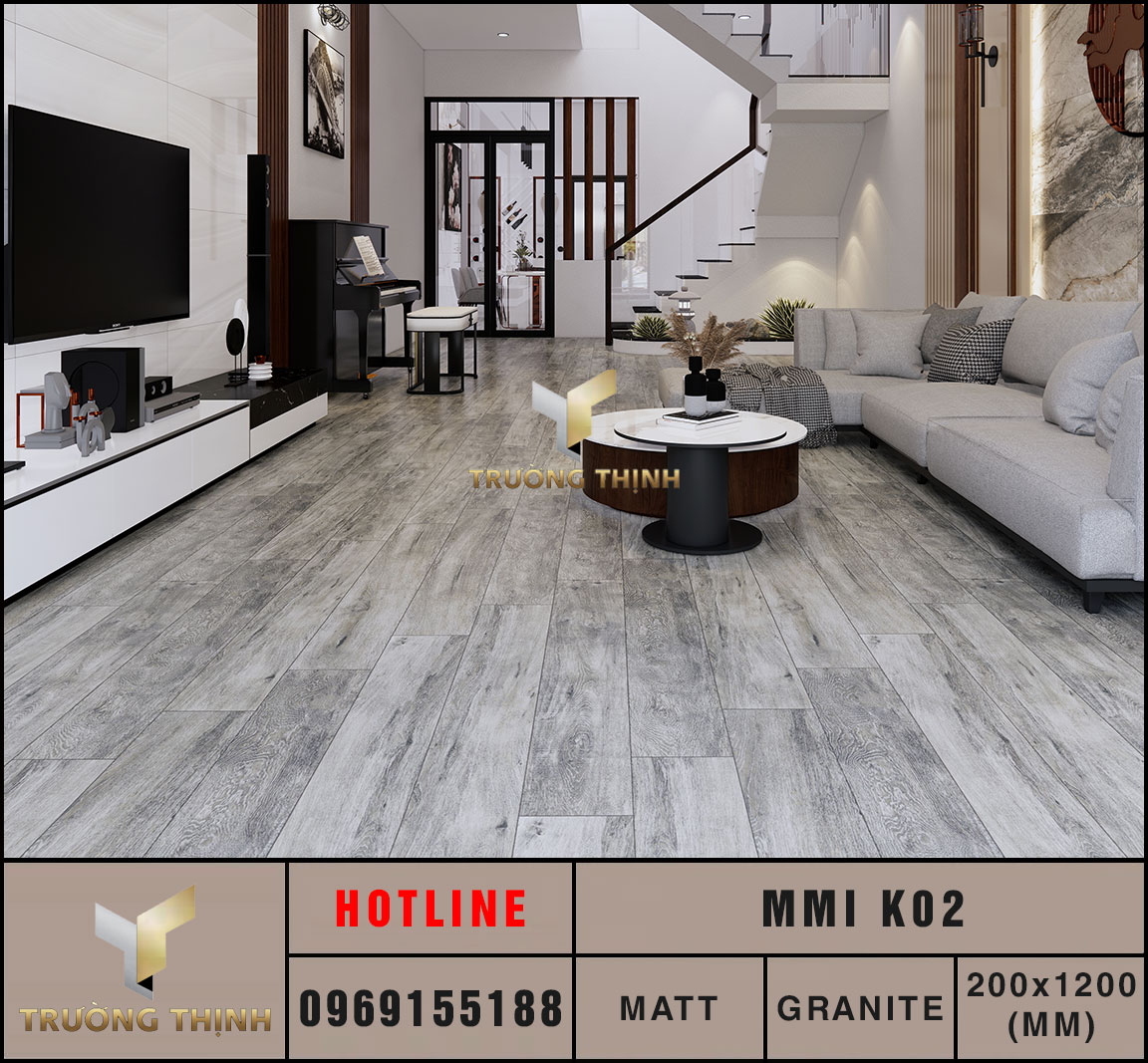 Gạch lát nền vân gỗ 200x1200 Eurotile Mộc Miên MMI K02 cao cấp