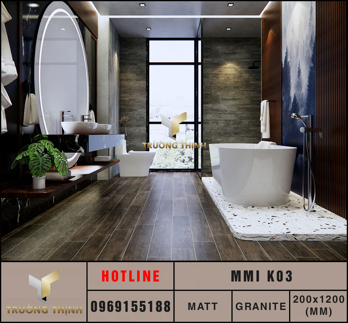 Gạch lát sàn giả gỗ 200x1200 Eurotile Mộc Miên MMI K03 cao cấp