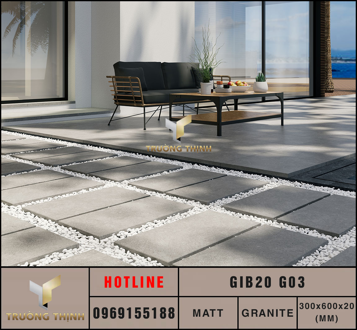 Ảnh mẫu 3D gạch lát nền 300x600x20 Eurotile Gibellina GIB20 G03