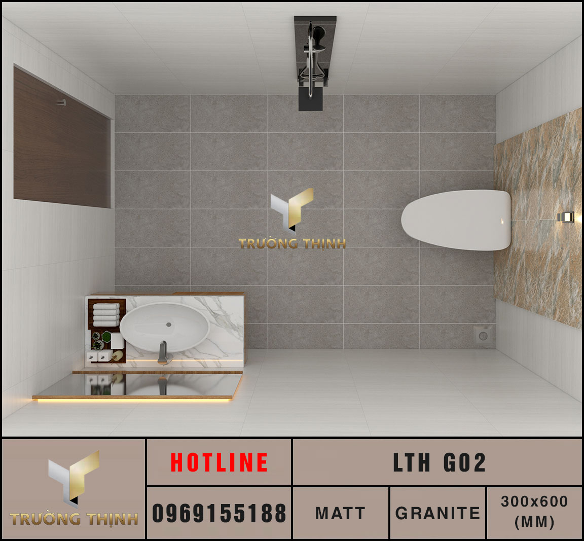 Ảnh mẫu 3D gạch ốp lát 300x600 Eurotile Lưu Thủy LTH G02
