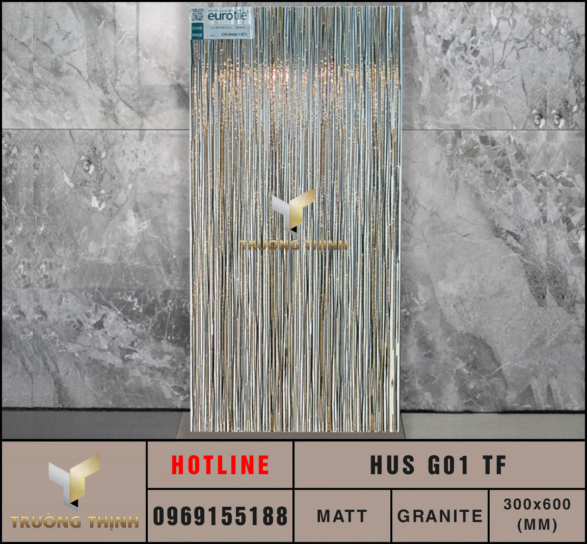 Gạch ốp tường 30x600 Eurotile Huyền Sa HUS G01 TF cao cấp