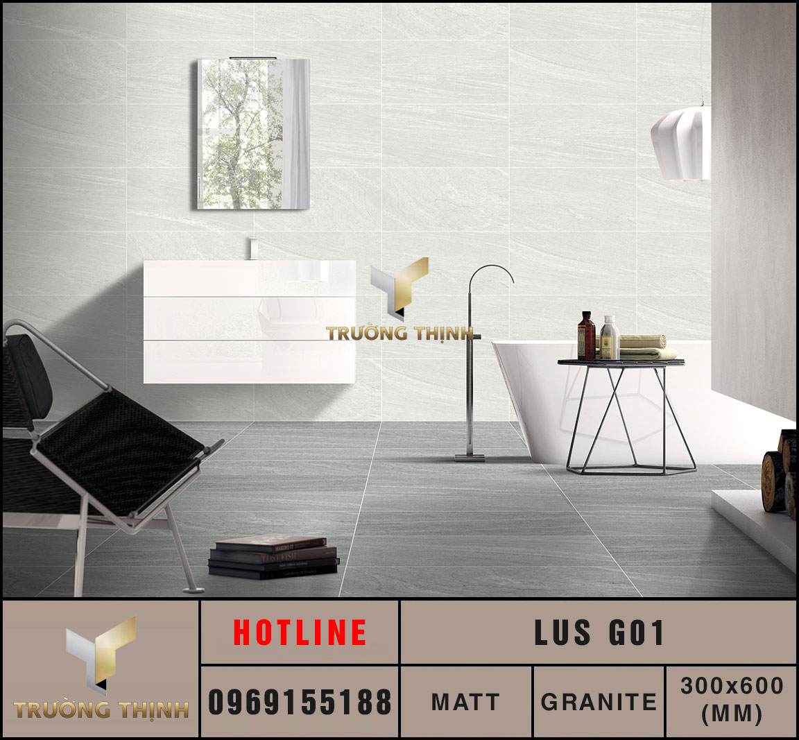 Ảnh mẫu 3D gạch ốp lát 300x600 Eurotile Lưu Sa LUS G01