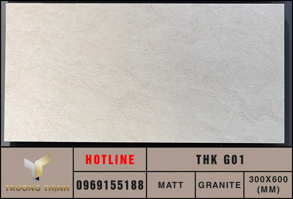 Gạch ốp lát 300x600 Eurotile Thạch Khuê THK G01 vân xi măng