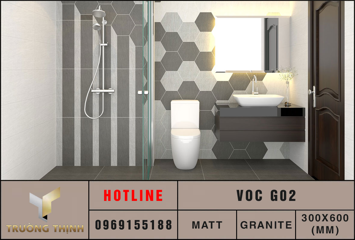 Ảnh phối cảnh 3D gạch ốp lát 300x600 Eurotile VOC G02