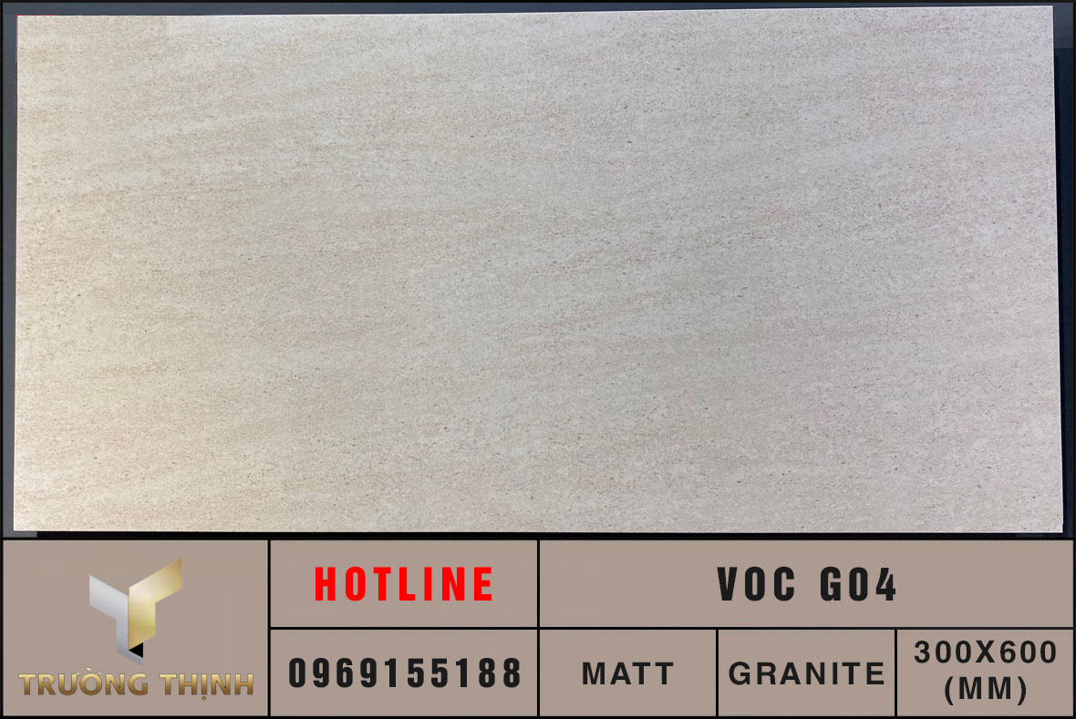 Gạch men Matt 300x600 Eurotile Vọng Cát VOC G04 màu be