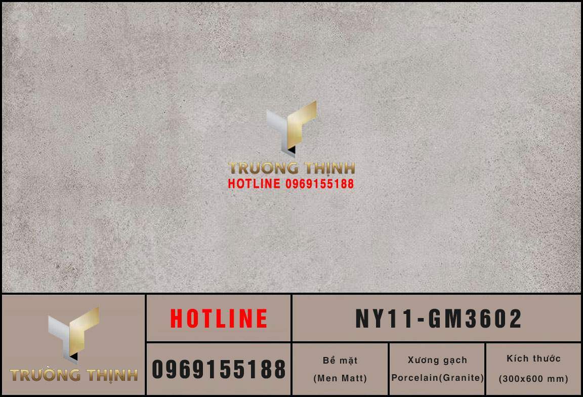 Gạch ốp lát chống trơn vân xi măng 300x600 Viglacera NY11-GM3602: Vẻ đẹp công nghiệp hiện đại