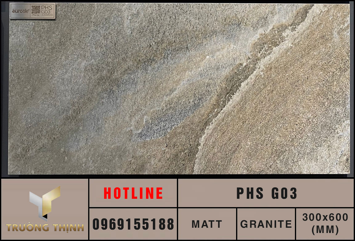 Gạch ốp lát giả đá 300x600 Eurotile Phù Sa PHS G03 cao cấp