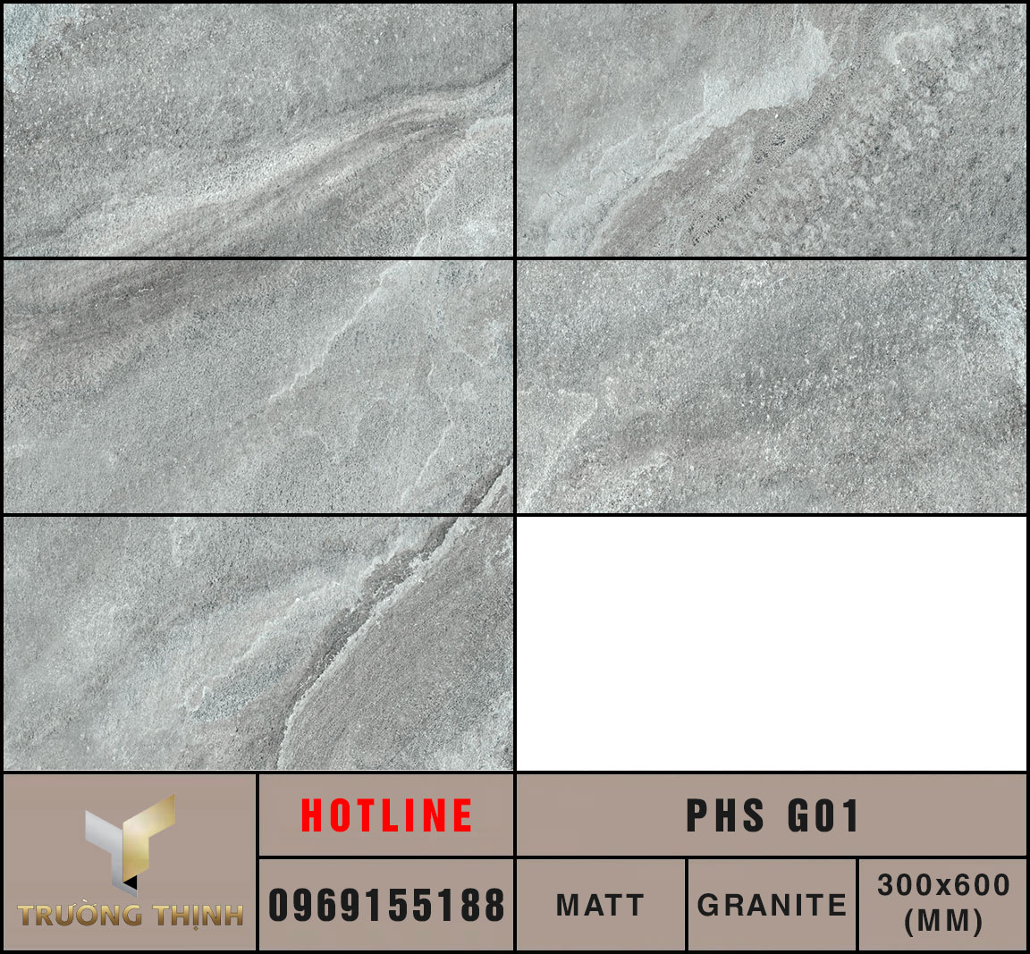 Ảnh MAP 5 Face gạch ốp lát 300x600 Eurotile Phù Sa PHS G01