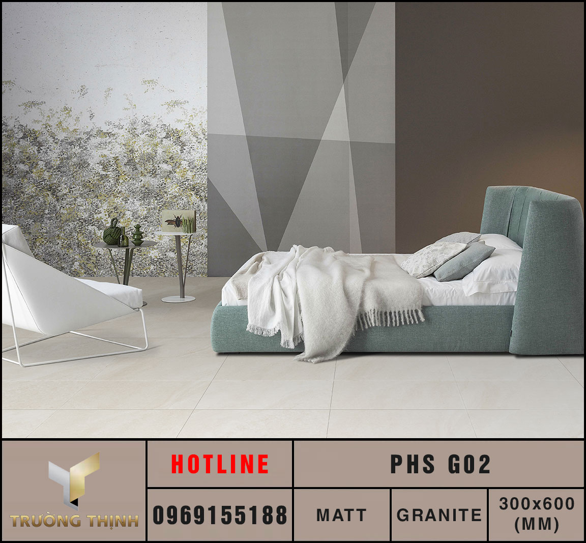 Ảnh mẫu 3D gạch ốp lát 300x600 Eurotile Phù Sa PHS G02