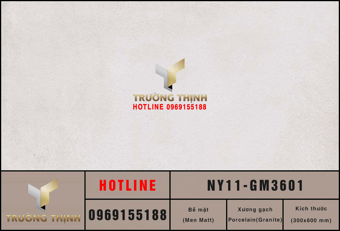 Gạch ốp lát granite vân xi măng 300x600 Viglacera NY11-GM3601: Vẻ đẹp hiện đại cho không gian sống
