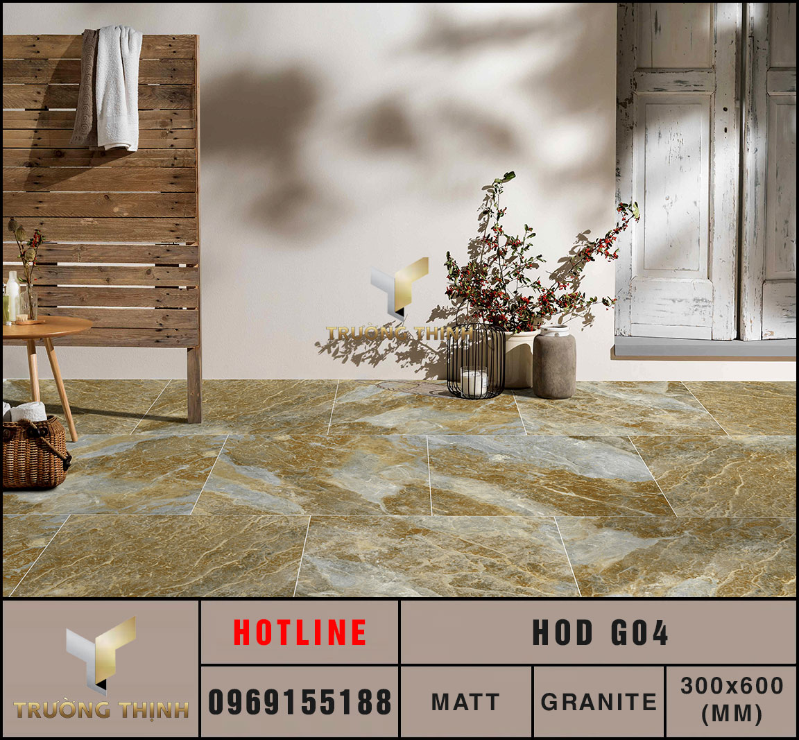 Gạch gạch ốp lát 300x600 Eurotile Hoa Đá HOD G04