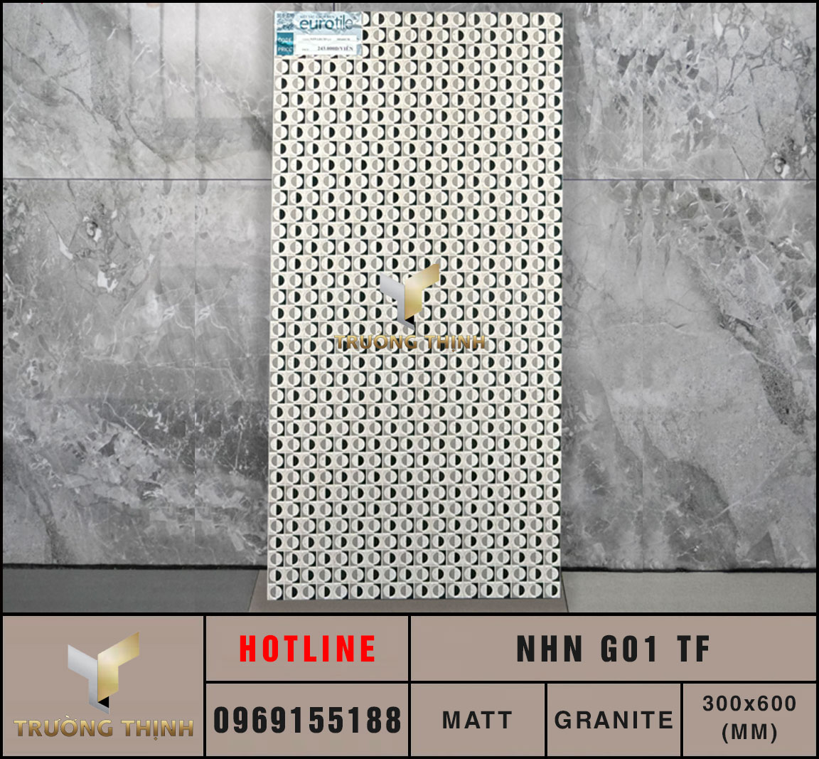Gạch ốp trang trí 300x600 Eurotile Nhật Nguyệt NHN G01 TF cao cấp