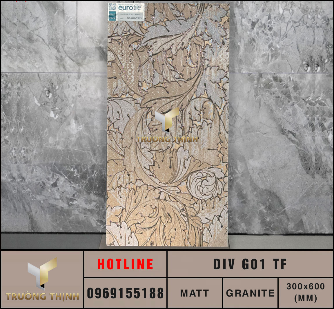 Gạch trang trí 300x600 Eurotile Điệp Vũ DIV G01 TF cao cấp