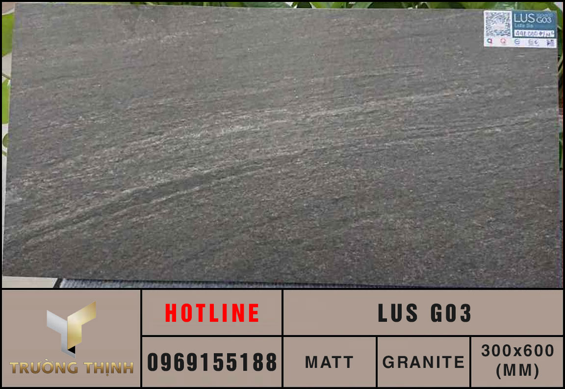 Gạch vân đá 300x600 Eurotile Lưu Sa LUS G03 màu xám đen