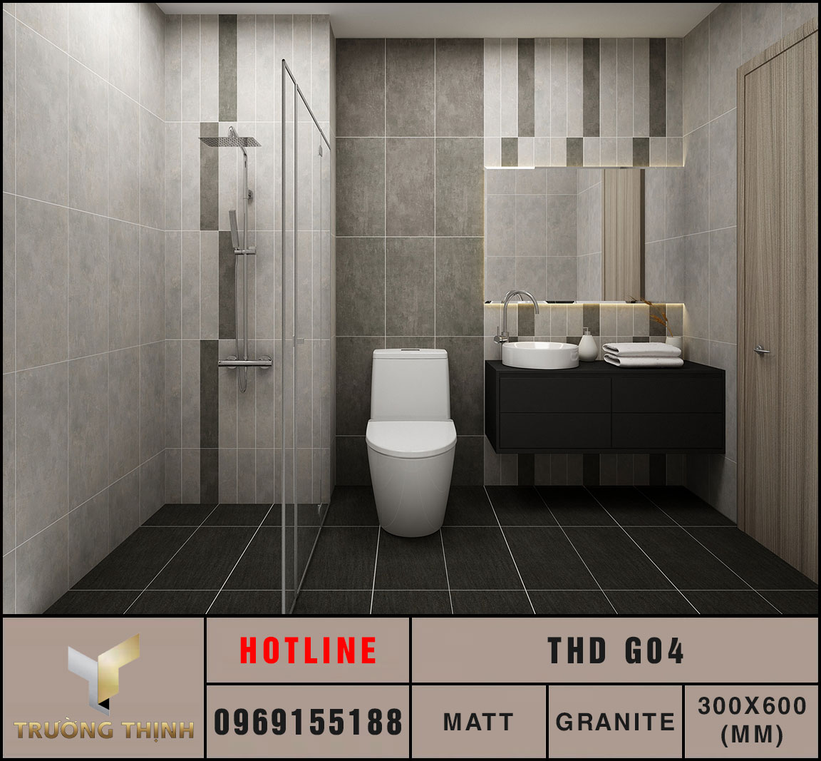 Ảnh mẫu 3D gạch ốp lát 300x600 Eurotile THD G04
