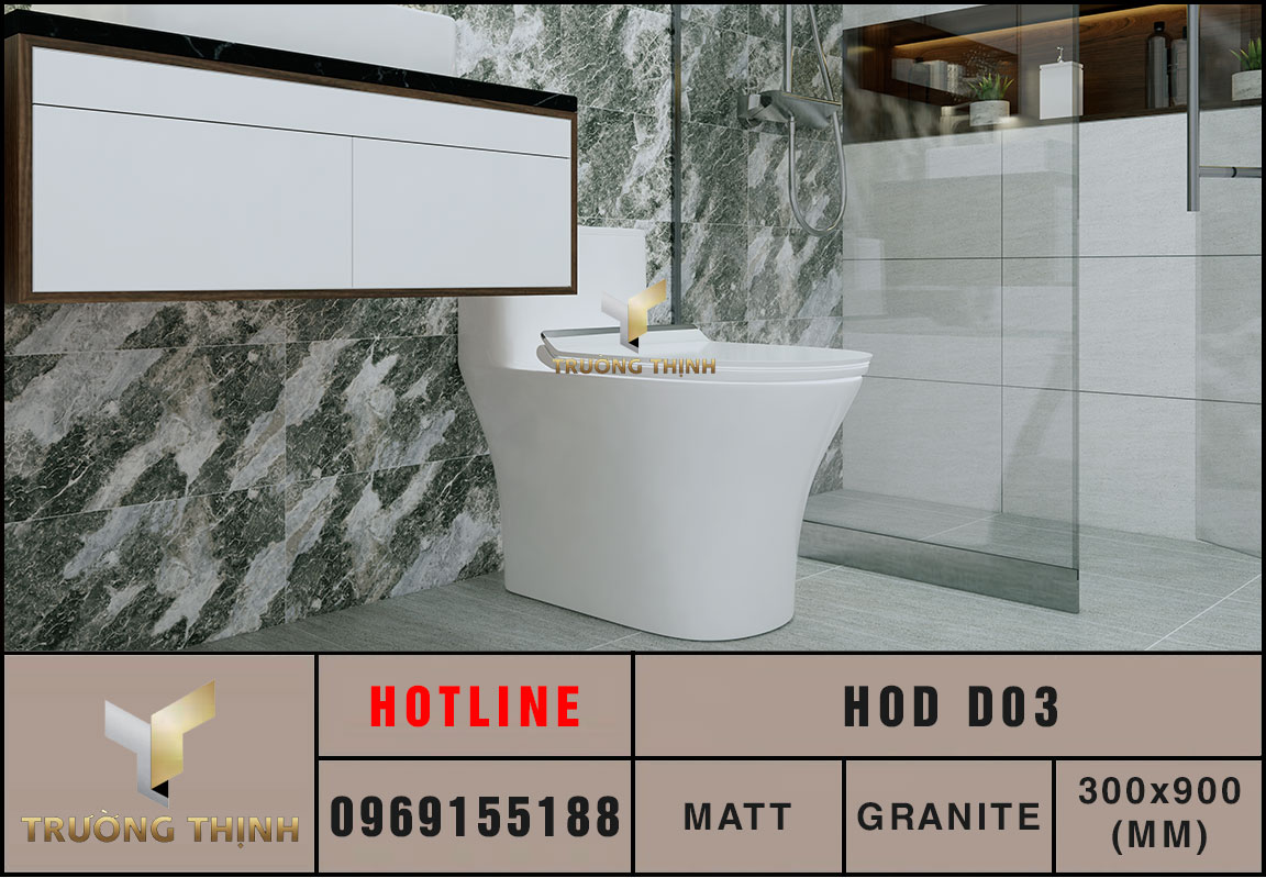 Ảnh phối cảnh 3D gạch ốp lát 300x900 Eurotile Hoa Đá HOD D03