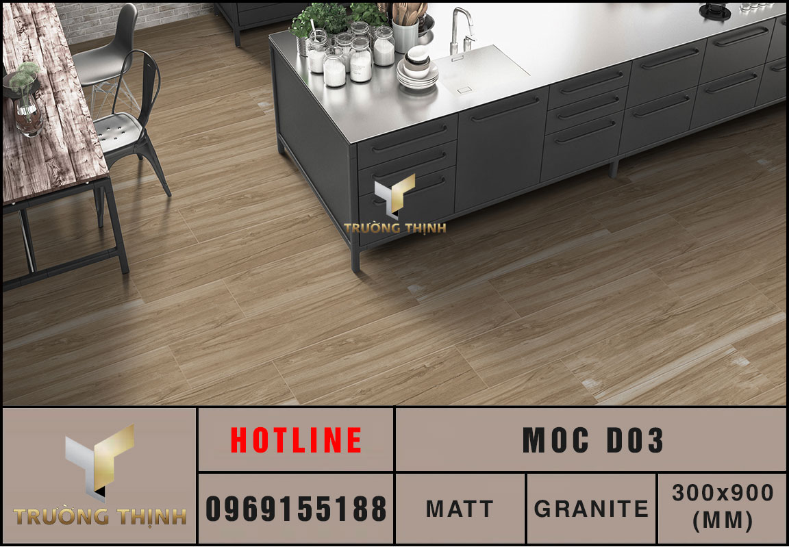 Gạch lát nền giả gỗ 300x900 Eurotile Mộc Châu MOC D03 cao cấp