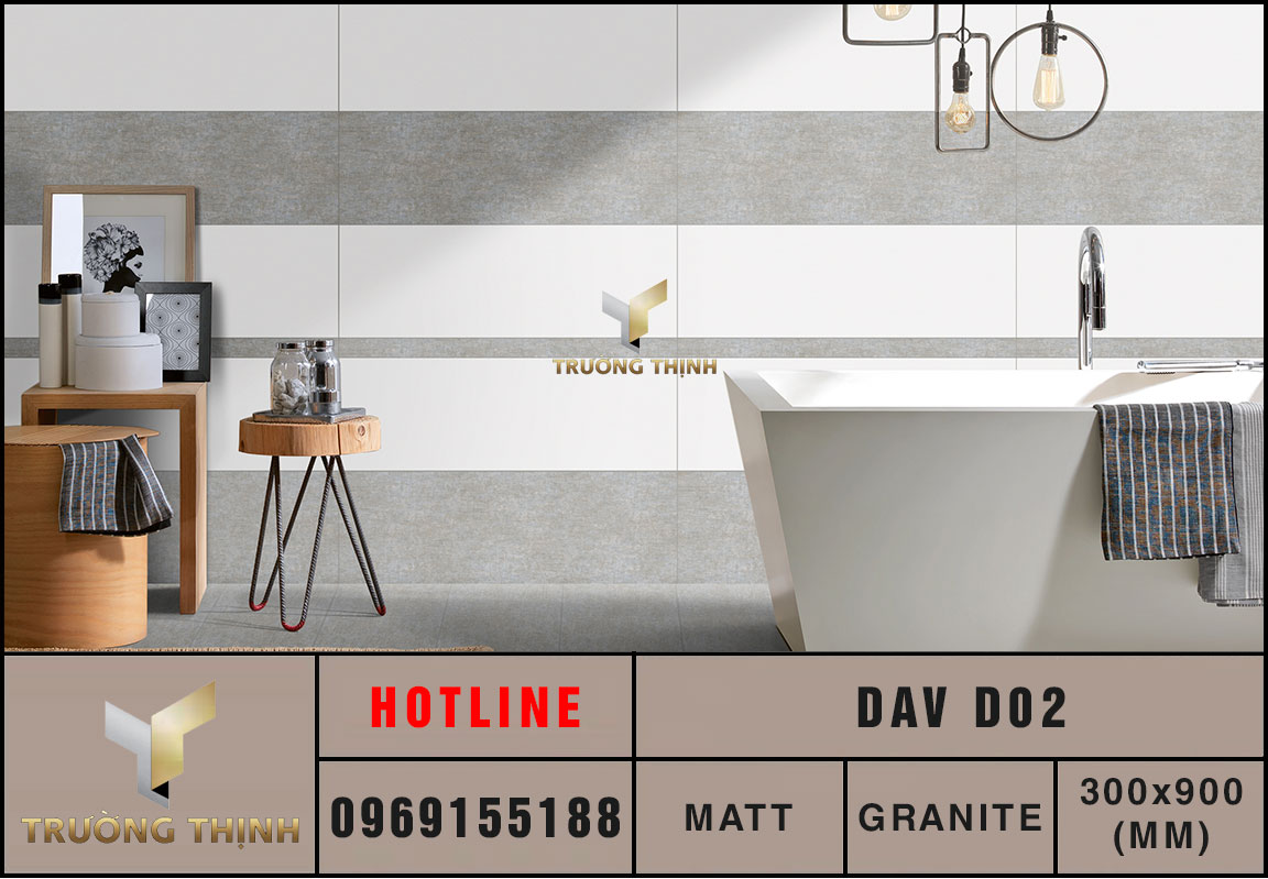 Ảnh mẫu 3D gạch ốp lát 300x900 Eurotile Đan Vi DAV D02