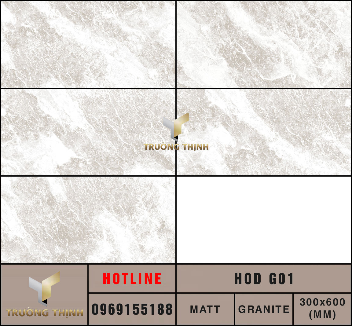 Ảnh MAP 5 Face ốp lát 300x600 Eurotile Hoa Đá HOD G01