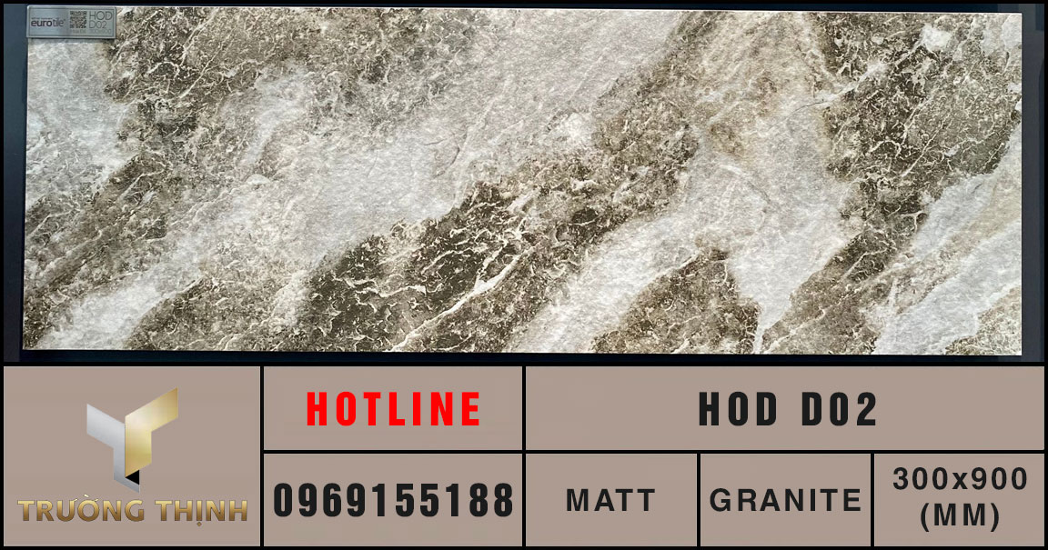 Gạch ốp lát vân đá 300x900 Eurotile Hoa Đá HOD D02 cao cấp