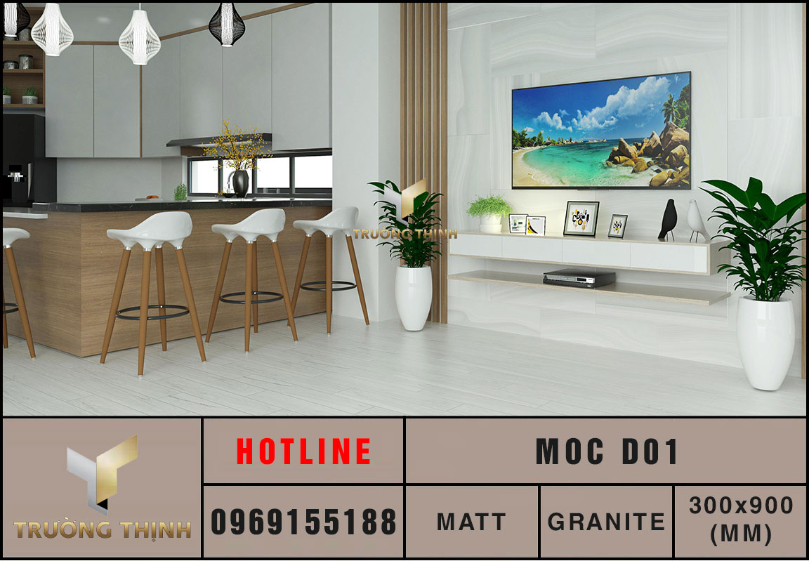 Gạch ốp lát vân gỗ 300x900 Eurotile Mộc Châu MOC D01 xương granite