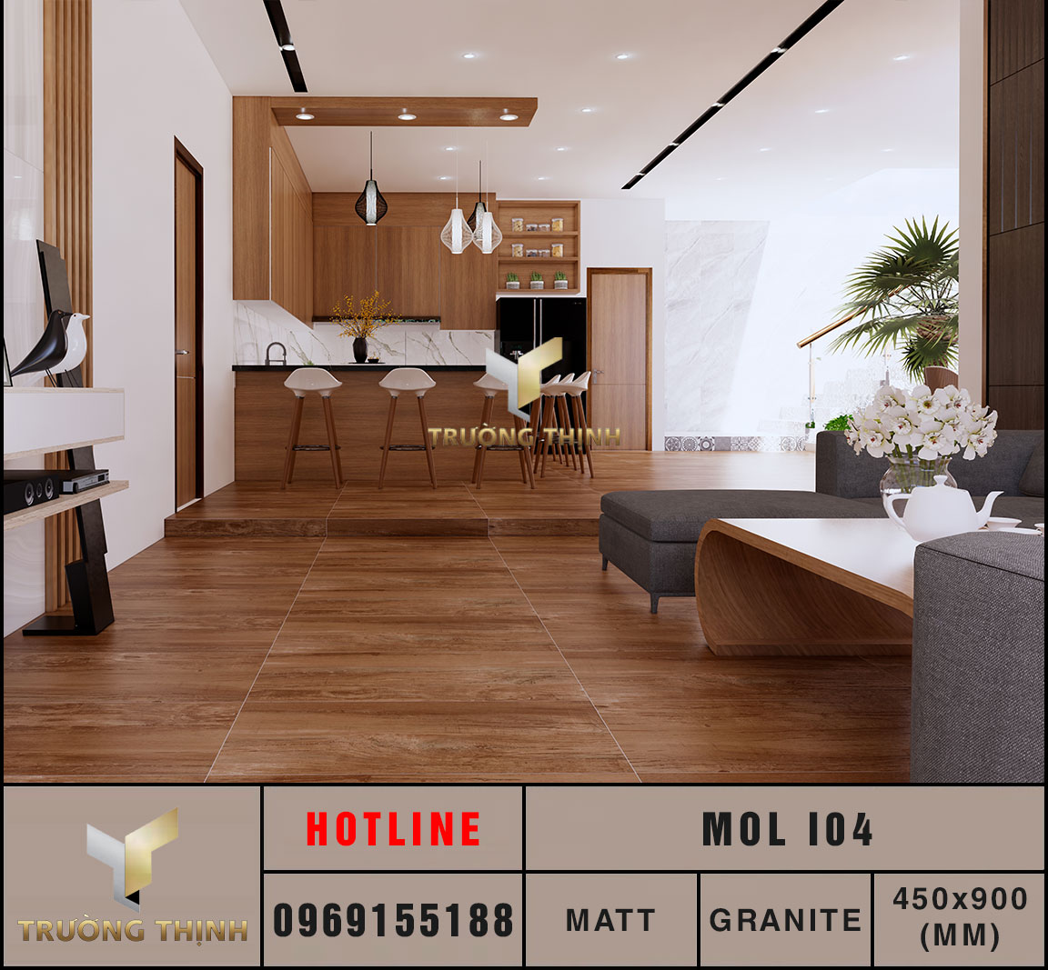 Gạch ốp lát 450x900 Eurotile Mộc Lan MOL I04