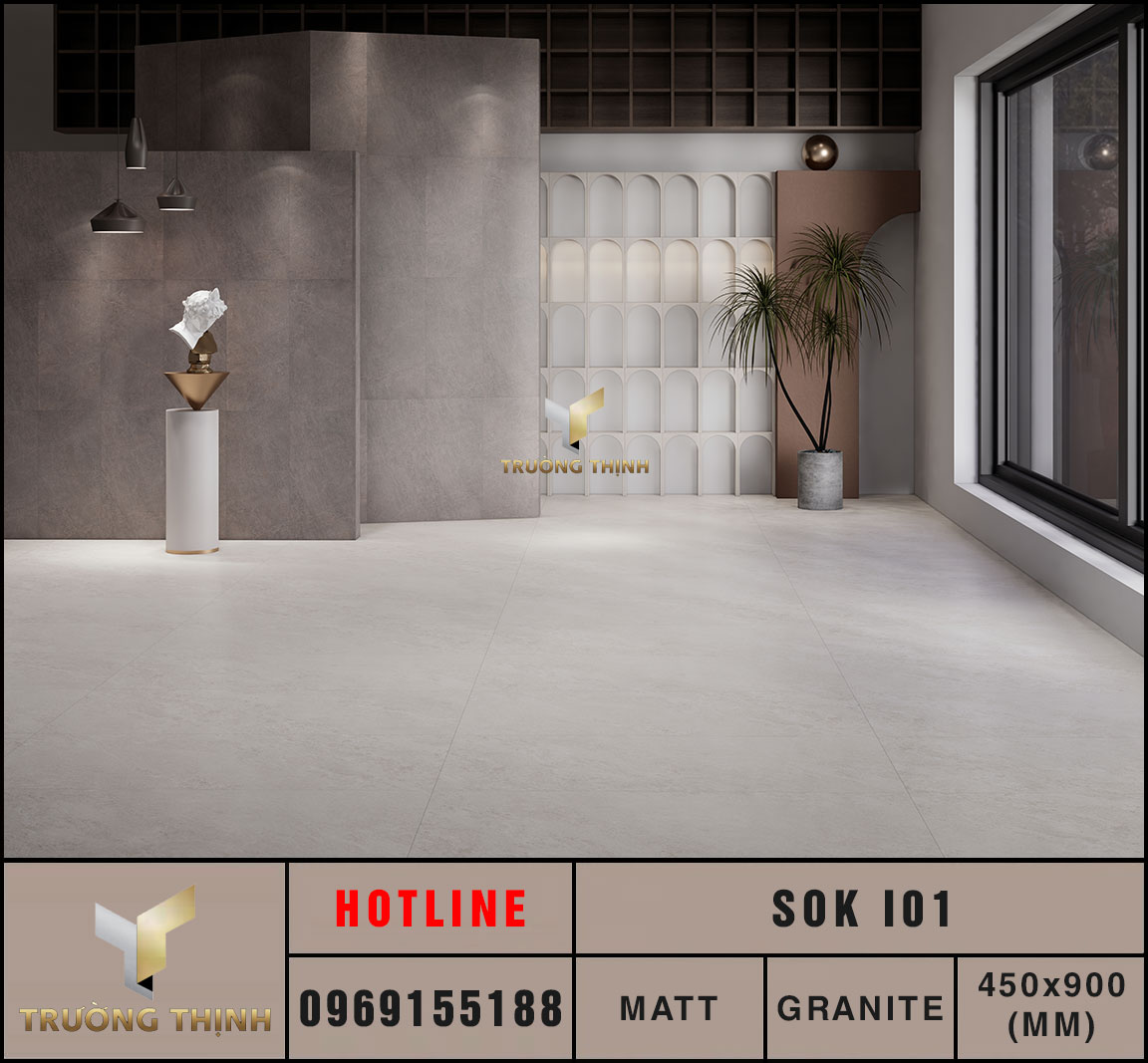 Ảnh mẫu 3D gạch ốp lát 450x900 Eurotile Sơn Khuê SOK I01